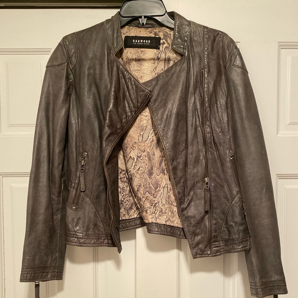 Faux leather moto jacket